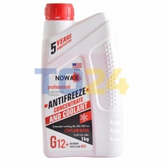 NOWAX ANTIFREEZEE Concentrate G12+ RED Антифриз Концентрат 1Kg (15шт./уп.) NX01009
