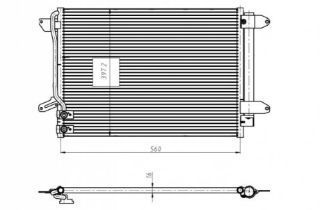 Конденсатор кондиціонера VOLKSWAGEN JETTA IV (10-) 2.0 FSi (вир-во NRF) 350507