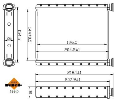 Радіатор пічки 54440