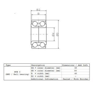 Підшипник ступиці ZA-49BWD03CA153**  D