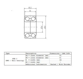 Підшипник маточини передній ZA51BWD01B1CA901LB