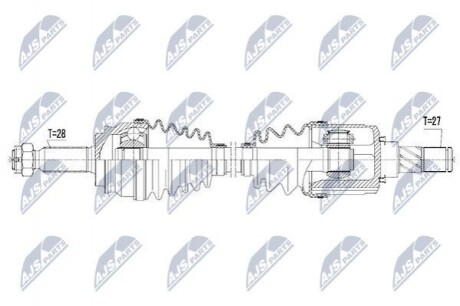 ПІВВІСЬ | JEEP COMPASS/PATRIOT 2.0/2.4 4WD 08- /ATM,ПЕРЕД,ЛІВ/ NPWCH046