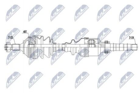 ПІВВІСЬ | CITROEN BERLINGO 1.6, 1.6HDI,2.0HDI 00-, XSARA 2.0,2.0HDI 99-, PEUGEOT PARTNER 1.6,1.6HDI,2.0HDI 99- /ПРАВ/ NPWCT059