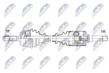 ПІВВІСЬ | CITROEN SAXO 1.0,1.1,1.4 99-03, PEUGEOT 106 II 1.0,1.1,1.4,1.5D 99-04 /ПРАВ, 4 БОЛТА/ NPWCT067