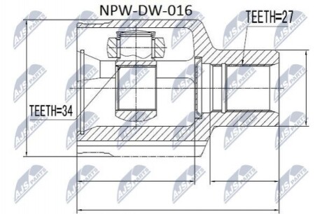 ШРКШ внутр. 27x34x47 SsangYong Rexton2 2.7Xdi NPWDW016