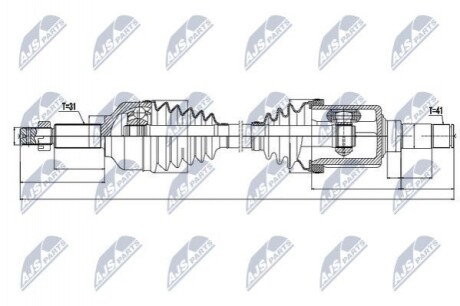 ПІВВІСЬ | FORD TRANSIT 310 13-, TOURNEO CUSTOM/TRANSIT CUSTOM 310 12- /ЛІВ/ NPWFR073