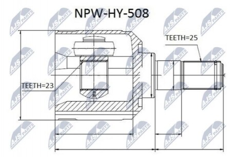 ШАРНІР РІВНИХ КУТОВИХ ШВИДКОСТЕЙ | HYUNDAI SONATA EF 2.0,2.4,2.5,2,7 /ATM/ 98-04, TRAJET 2.0,2.0CRDI NPWHY508