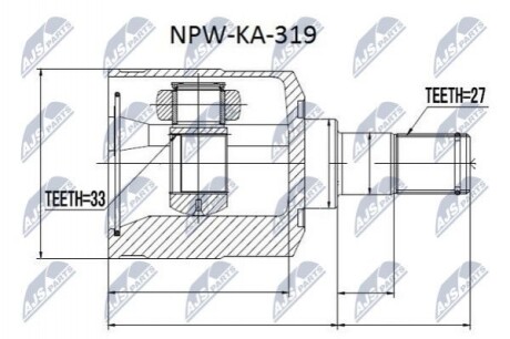 ШАРНІР РІВНИХ КУТОВИХ ШВИДКОСТЕЙ | KIA SPORTAGE 2.7 04-10, HYUNDAI TUCSON 2.7 04-10 /ЛІВ/ NPWKA319