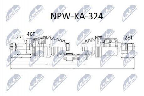 ПІВВІСЬ | KIA CEED 2.0CRDI 06- /MTM ПРАВ/ NPWKA324