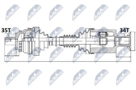 ПІВВІСЬ | MERCEDES E KLASA 4MATIC W210/S210 07.99-03 /ЛІВ, ПЕРЕД/ NPWME022