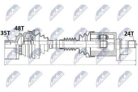 ПІВВІСЬ | MERCEDES E KLASA 4MATIC W210/S210 07.99-03 /ПРАВ, ПЕРЕД/ NPWME023