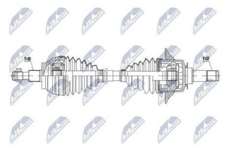 ПІВВІСЬ | MERCEDES GL450/GL550 W166 4.7.5.5 2012-, GLE320 15- /ATM,ПЕРЕД,ЛІВ/ NPWME068