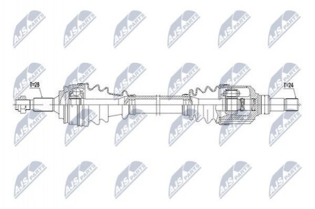 ПІВВІСЬ | PEUGEOT 308 II 1.2VTI,1.6HDI 13-, CITROEN BERLINGO 1.5HDI 18- /ПРАВ,MTM/ NPWPE049