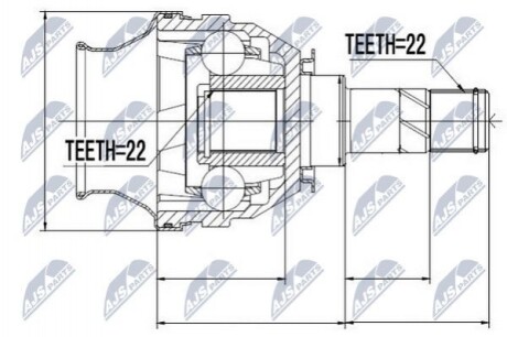 ШАРНІР РІВНИХ КУТОВИХ ШВИДКОСТЕЙ | OPEL ASTRA H 2004-2010, ZAFIRA B 05-11 NPWPL026