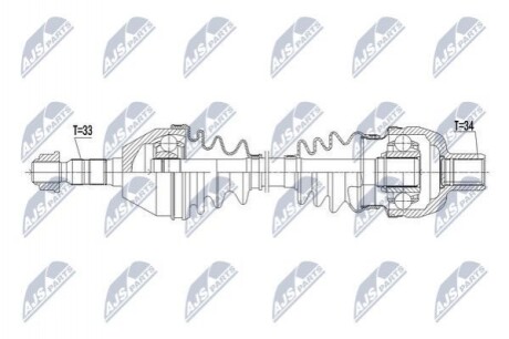 Піввісь передн. права Opel Astra H, Zafira B, 04- NPW-PL-079