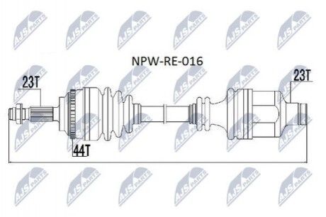 Піввісь права з ABS NPW-RE-016