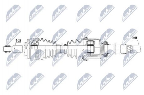 ПІВВІСЬ | RENAULT 1.5DCI MEGANE III-09-15, SCENIC/GRAND SCENIC III 08-15, FLUENCE 10- /ПРАВ,ATM/ NPWRE095