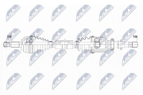 Піввісь права 988mm Renault Fluence, Grand Scenic III, Megane CC, Megane III, Scenic III 1.5D-1.6Lpg 11.08- NPW-RE-140