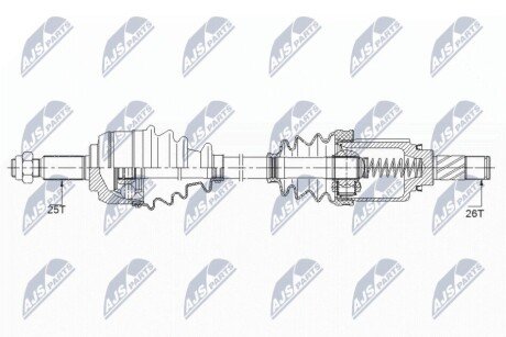 Піввісь ліва 684mm Renault Fluence, Grand Scenic III, Megane CC, Megane III, Scenic III 1.5D-1.6Lpg 11.08- NPW-RE-148