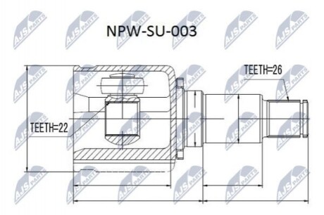 ШАРНІР РІВНИХ КУТОВИХ ШВИДКОСТЕЙ | SUZUKI GRAND VITARA JB416/420/627 05- /ПРАВ/ NPWSU003