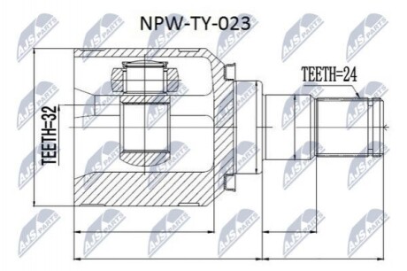 ШАРНІР РІВНИХ КУТОВИХ ШВИДКОСТЕЙ | TOYOTA AVENSIS CDT220 2.0 D-4D 99-03 /ЛІВ/ NPWTY023