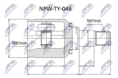 ШАРНІР РІВНИХ КУТОВИХ ШВИДКОСТЕЙ | TOYOTA CAMRY 2.4 /ATM/, AVALON 3.0 V6 06- /ЛІВ/ NPWTY046