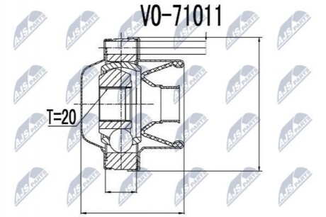 ШАРНІР РІВНИХ КУТОВИХ ШВИДКОСТЕЙ | VOLVO S70/V70/XC70 -00 NPWVV006