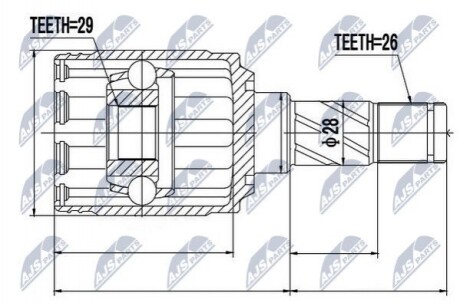 ШРКШ зовн. задн. 29X55.5X36 FORD KUGA CBV 08-12 NPWVV007