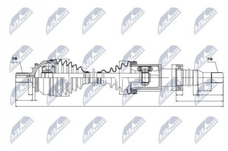 ПІВВІСЬ | VOLVO S80 2.8T6,2.9T,3.0,3.0T6 2000-2006 /ATM,ПРАВ/ NPWVV019