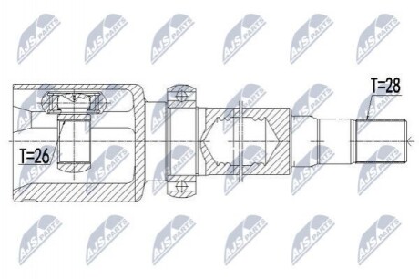 ШАРНІР РІВНИХ КУТОВИХ ШВИДКОСТЕЙ | VOLVO 2.0T,2.0T5 S60II/V60 10-15, S80 10-, V70III 2.0T 10- /ПРАВ,ATM/ NPWVV071