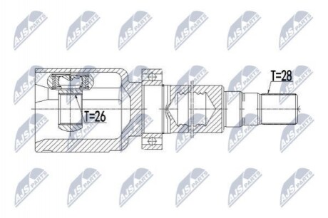 ШАРНІР РІВНИХ КУТОВИХ ШВИДКОСТЕЙ | VOLVO S60II/V60 D3/D4/D5 10-16, S80II 2.0D D3/D4 10-12, 2.4D/D5 07-, 2.5T,3.2V6 06-, V70 III 2.0D,2.4D D3/D5, 2.5T,3.2V6 07-16 /ПРАВ,ATM/ NPWVV078