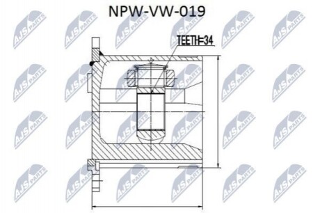 ШРКШ внутр. прав. (35x28x42mm) VW Sharan/Ford Galaxy 1.8TDI/2.0 16V/2.8 VR6 96- NPW-VW-019