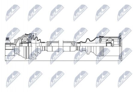 ПІВВІСЬ | VW GOLF V/VI 1.9/2.0TDI 03-, PASSAT 1.9TD, 2.0TDI, 3.2FSI 05-, CADDY 04-, TOURAN 03-, JETTA 05-, CC 11-, SKODA OCTAVIA 1.9/2.0TDI 04, SUPERB 2.0TDI 08-, AUDI A3 1.9/2.0TDI 03- /ПРА NPWVW038