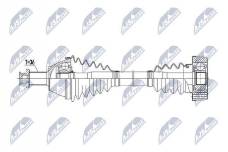 ПІВВІСЬ | VW POLO 01-09, FOX 1.2 03-, SKODA FABIA I 99-08, FABIA II 06-, ROOMSTER 07-, SKODA CORDOBA/IBIZA 02-09 /ЛІВ/ NPWVW069