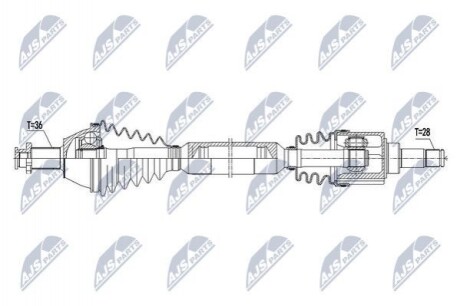 ПІВВІСЬ | VW POLO 1.0 14-, SKODA FABIA III 1.0 14-, SEAT IBIZA 1.0 15- /ПРАВ/ NPWVW071