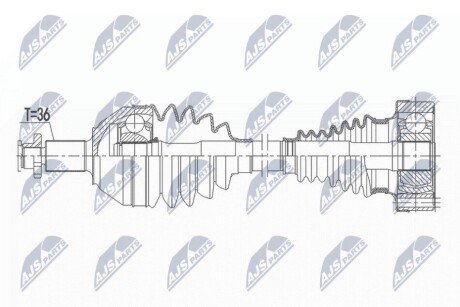 ПІВВІСЬ | VW POLO 1.2TSI,1.6 09-, SKODA FABIA III/RAPID 1.2TSI,1.6, AUDI A1 1.2TFSI,1.4TFSI 10-, SEAT IBIZA IV 1.2TSI,1.6 10-, TOLEDO 12- /ЛІВ,MTM/ NPWVW166