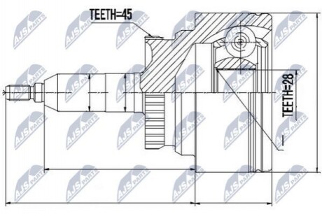 ШАРНІР РІВНИХ КУТОВИХ ШВИДКОСТЕЙ | FORD F150/F250/F350 94-14, EXPEDITION III 07-, LINCOLN MARK LT 04-08, NAVIGATOR II 02-06, III 06- NPZFR045