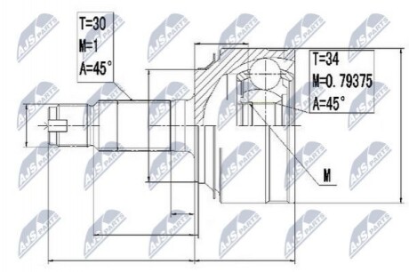 ШРКШ зовн. 30x34x88 Honda Accord 2,0 08- NPZHD061