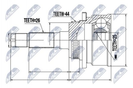 ШАРНІР РІВНИХ КУТОВИХ ШВИДКОСТЕЙ | FORD RANGER EQ/ES/ET 02-,FORD EVEREST 02-,BT-50 06- NPZMZ041