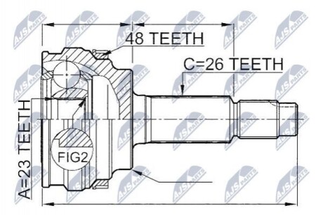 ШАРНІР РІВНИХ КУТОВИХ ШВИДКОСТЕЙ | TOYOTA PRIUS NHW20 1.5 03-09 NPZTY004