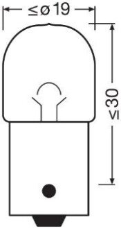 Лампа розжарювання R5W 12V 5W BA 15s Ultra Life (blister 2шт) (вир-во OSRAM) 5007ULT-2BL