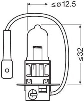 Лампа фарная H3 12V 55W PК22s Night Breaker (+90%) OSRAM 64151NBU (фото 1)