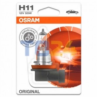 Лампа фарная H11 12V 55W PGJ19-2 ORIGINAL LINE (1 шт) blister OSRAM 64211L+-01B (фото 1)