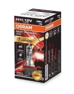 Лампа Osram NIGHT BREAKER® 200 H11 12V 55W PX26D +200% 64211NB200