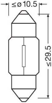 Автолампа Osram 10W 12V SV8,5-8 (к/т 2 шт) 6438-2BL