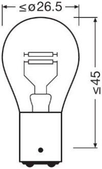 Автолампа Osram 12V P21/5W (комп-кт 2шт) 7528ULT-2BL