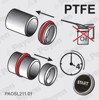 Сальник, колінчатий вал зад.з корпусом VAG 1,0-1,5TSI 14-PTFE (вир-во Payen) LK5024