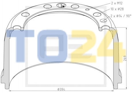 Гальмівний барабан PE AUTOMOTIVE 14606900 (фото 1)