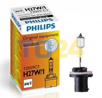 Лампа накаливания H27W/1 12V 27W PG13 (пр-во Philips) 12059 C1