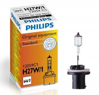 Лампа накаливания H27W/1 12V 27W PG13 PHILIPS 12059 C1 (фото 1)
